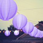 Lampion -LED-es - 20 cm - lila