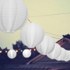 Lampion -LED-es - 20 cm - fehér