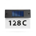 Szolár házszámfény - átlátszó plexi - fekete - hidegfehér LED - 18 x 20 cm
