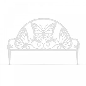   Virágágyás szegély/kerítés - (sorolható) - műanyag - 48 x 31 cm - fehér