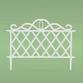 Virágágyás szegély / kerítés - 45 x 35 cm - fehér