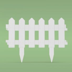 Virágágyás szegély / kerítés - 40 x 30 cm - fehér