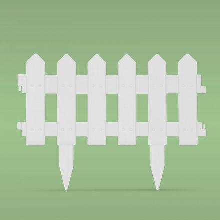 Virágágyás szegély / kerítés - 40 x 30 cm - fehér