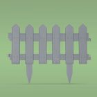 Virágágyás szegély / kerítés - 40 x 30 cm - szürke