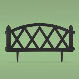 Virágágyás szegély / kerítés - 60 x 24 cm - fekete