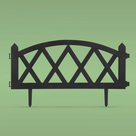 Virágágyás szegély / kerítés - 60 x 24 cm - fekete