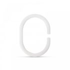 Zuhanyfüggöny-karika - műanyag, ovális - 12 db / csomag