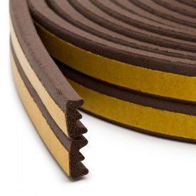   Öntapadós ajtó- ablakszigetelő - E profil - 4 mm x 6 m  - barna