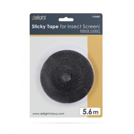 Öntapadós szúnyogháló-rögzítőszalag - fekete 5.6m