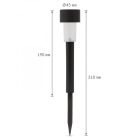 LED-es kültéri szolárlámpa - fekete - hidegfehér - 30 cm
