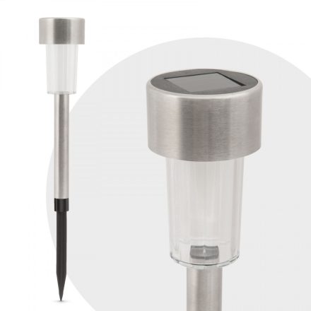 LED-es kültéri szolárlámpa - fém - hidegfehér - 19 cm
