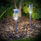 LED-es kültéri szolárlámpa - fém - hidegfehér - 19 cm