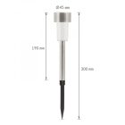 LED-es kültéri szolárlámpa - fém - hidegfehér - 19 cm