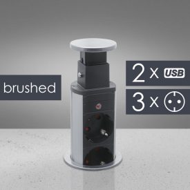   Delight rejtett elosztó szálcsiszolt 2 db USB csatlakozóval 1,5 m