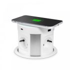 DELIGHT Rejtett elosztó - 4-es + vezeték nélküli töltés + 2xUSB + 2xType-C - fehér 20434WH