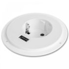 DELIGHT Rejtett - beépíthető konnektor + USB - fehér 20461WH