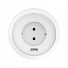 DELIGHT Rejtett - beépíthető konnektor + USB - fehér 20461WH