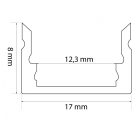 LED aluminium profil 1000x17x8mm