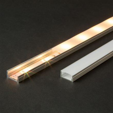 LED aluminium profil takaró búra - opál - 1000mm