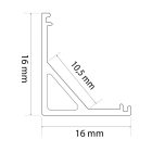 LED aluminium profil sín - 2000x16x16mm