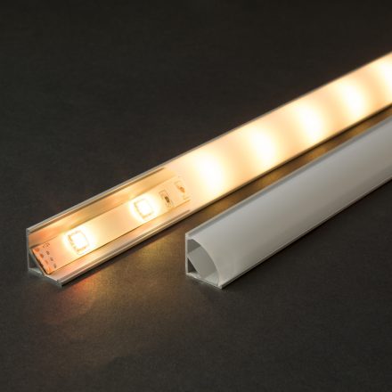 LED aluminium profil takaró búra - opál - 1000mm