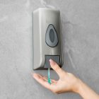 Szappanadagoló - kézzel működtethető - 350 ml - falra szerelhető - ezüst