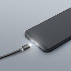 Adatkábel - iPhone - 1A - LED - fekete - 1 m