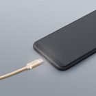 Adatkábel - MicroUSB - 2A - LED - arany - 1 m
