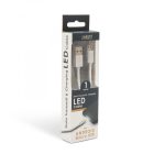Adatkábel - MicroUSB - 1A - LED - ezüst - 1 m