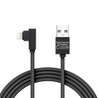 Adatkábel - iPhone - 2A - 90° - fekete - 2 m