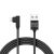 Adatkábel - MicroUSB - 2A - 90° - fekete - 2 m
