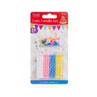 Tortagyertya szett - csíkos - 5 mm x 7 cm - 24 db / csomag
