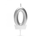 Tortagyertya - szám, 6 x 3 cm - ezüst - 0