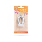 Tortagyertya - szám, 6 x 3 cm - ezüst - 0