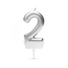 Tortagyertya - szám, 6 x 3 cm - ezüst - 2