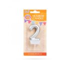 Tortagyertya - szám, 6 x 3 cm - ezüst - 2