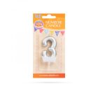 Tortagyertya - szám, 6 x 3 cm - ezüst - 3