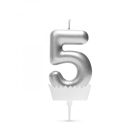 Tortagyertya - szám, 6 x 3 cm - ezüst - 5