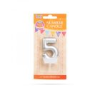 Tortagyertya - szám, 6 x 3 cm - ezüst - 5