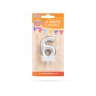 Tortagyertya - szám, 6 x 3 cm - ezüst - 6