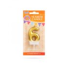 Tortagyertya - szám, 6 x 3 cm - arany - 6