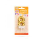 Tortagyertya - szám, 6 x 3 cm - arany - 8