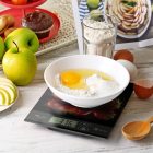 Konyhai mérleg - epres, fekete - max 5 kg