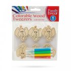 Színezhető fa csipesz filctollal - elefánt - 5 cm