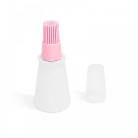 Szilikon olajozó ecset - 60 ml - rózsaszín - 12 x 5 cm