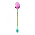 Rozsdamentes acél kávéskanál / latte macchiato kanál - szivárványos - 195 x 32 mm - 2 db / csomag