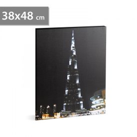   LED-es fali kép - "Burj Khalifa" - 10 hidegfehér LED - 38 x 48 cm