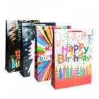 Ajándéktasak - textil füllel, papír - "extra" - 330 x 102 x 457 mm - 4 féle / csomag