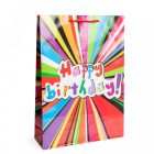 Ajándéktasak - textil füllel, papír - "extra" - 330 x 102 x 457 mm - 4 féle / csomag