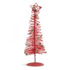 Karácsonyi, glitteres, fém karácsonyfa - 28 cm - piros